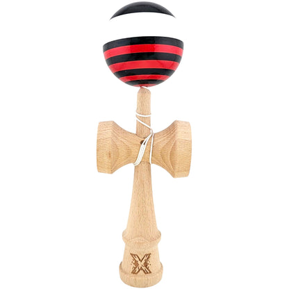 Kendama X Originala, Profesionala, Selexmo, din Lemn, Super Sticky, 18 cm, Rosu/Negru/Alb