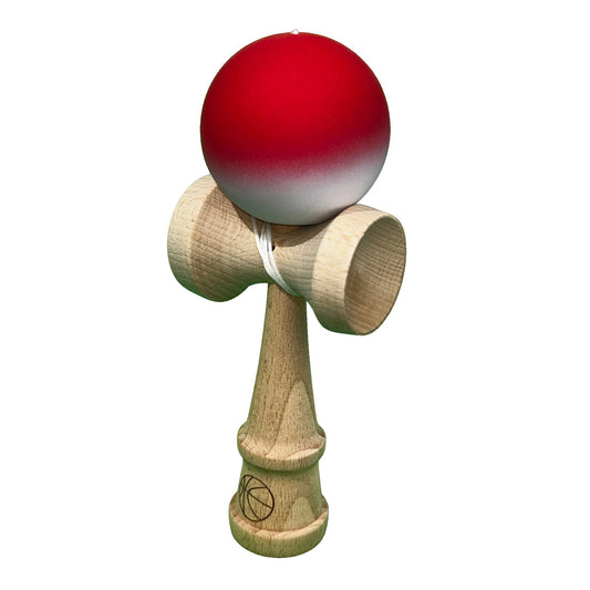 Jucarie Kendama X Originala, Profesionala, Selexmo, din Lemn, Rubber Grip, 18 cm, Rosu/Alb
