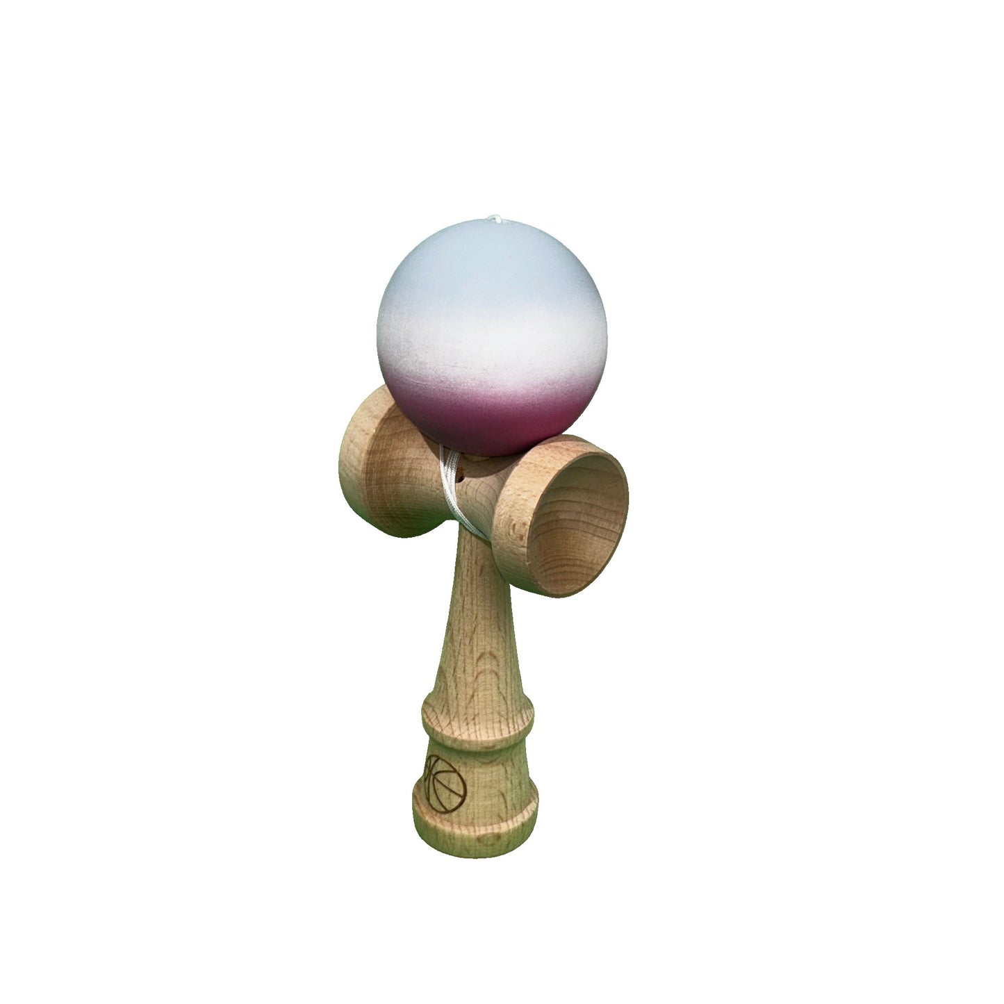 Jucarie Kendama X Originala, Profesionala, Selexmo, din Lemn, Rubber Grip, 18 cm, Roz/Alb/Gri