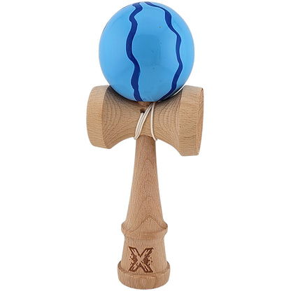 Kendama X Originala, Profesionala, Selexmo, din Lemn, Super Sticky, 18 cm, Albastru