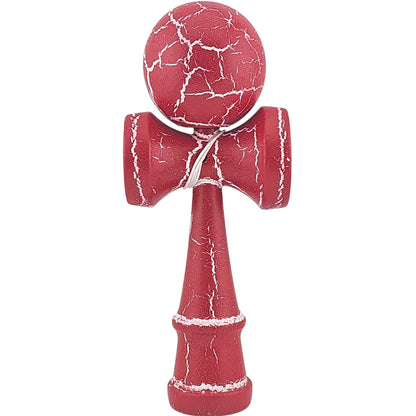 Kendama X Originala, Profesionala, Selexmo, Cracked, din Lemn, 18 cm, Rosu/Alb