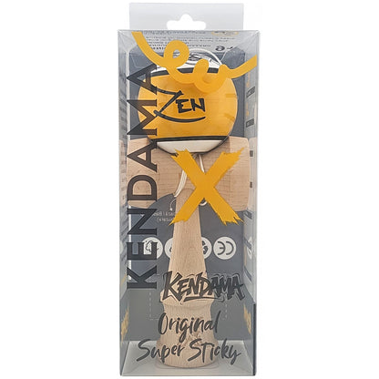 Kendama X Originala, Profesionala, Zen, Selexmo, din Lemn, Super Sticky, 18 cm, Auriu/Alb/Negu