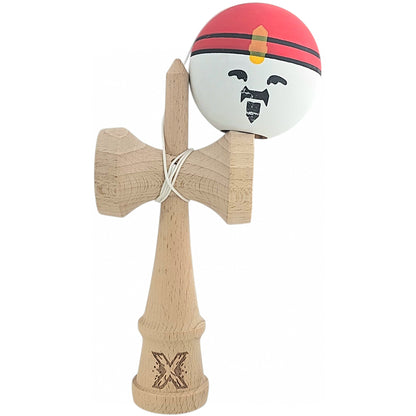 Kendama X Originala, Profesionala, Rege, Selexmo, din Lemn, 18 cm, Rosu/Alb/Galben