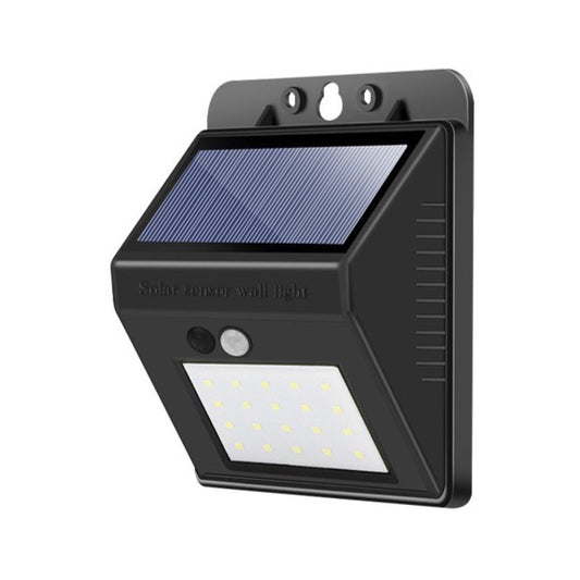 Lampa cu incarcare solara si senzor de miscare pentru exterior, 20 LED cu distanta de inductie, montaj pe perete, fara cabluri, Selexmo