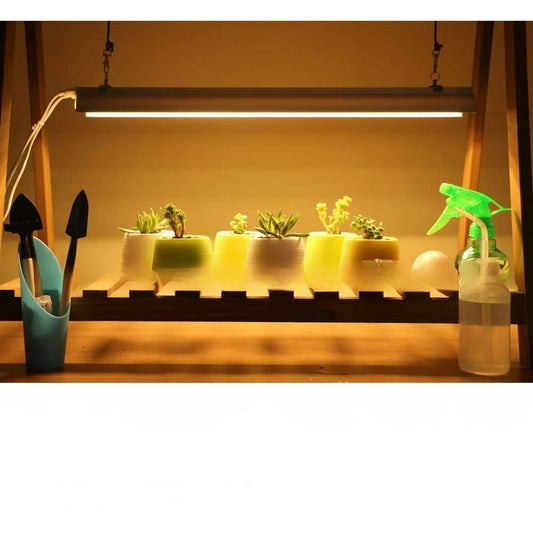 Lampa dubla pentru cresterea plantelor Selexmo, 50 cm, T5, tehnologie LED, nu afecteaza plantele, potrivit pentru intregul ciclu de crestere, lumina alb calda
