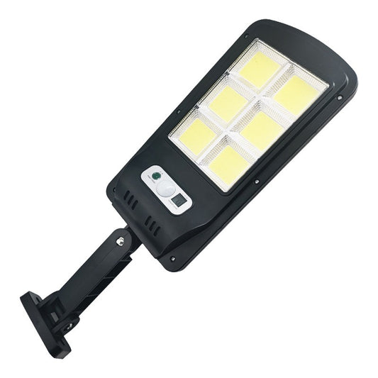 Lampa Solara De Exterior LED Selexmo, 36 cm x 11.5 cm, 2880 Lumeni 120 COB LED 24 W - echivalent 192 W bec incadescent, IP65, Senzor de Miscare, Senzor de Lumina, 6 Grile, Alb Rece