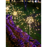 Lampa Solara, Decor Gradina, Model Fireworks/Artificii, din Sarma de Cupru, 120 LED-uri, 55W, 90 cm