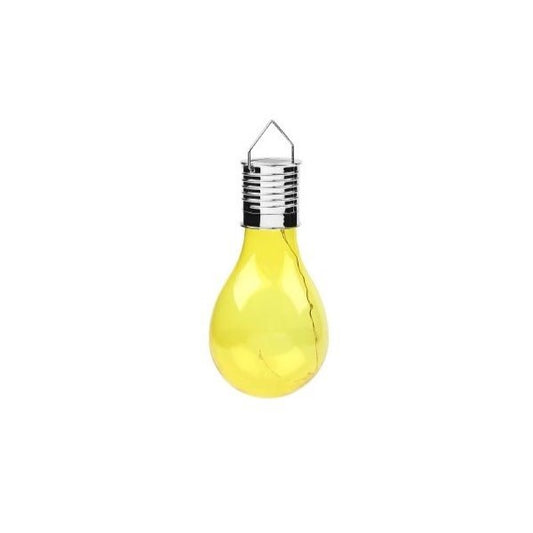 Lampa Solara LED Decorativa sub forma de Bulb, pentru exterior, suspendata, IP65, Ultron Galben, Selexmo