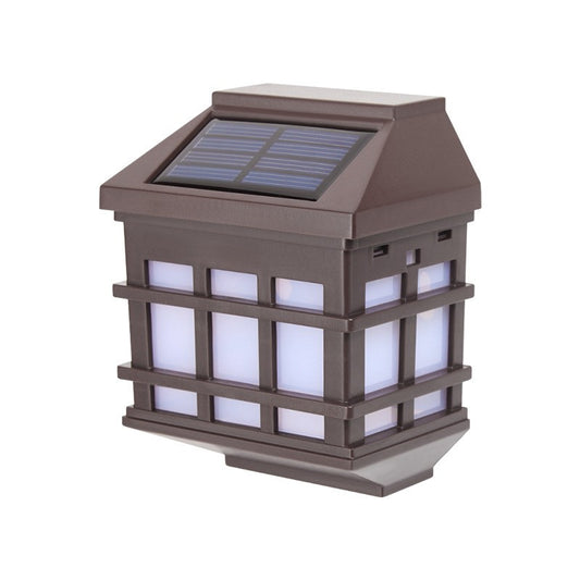 Lampa solara LED tip Felinar pentru perete Selexmo, 11.5 x 8.3cm, 1.2V, ABS, 400mAh, alb cald