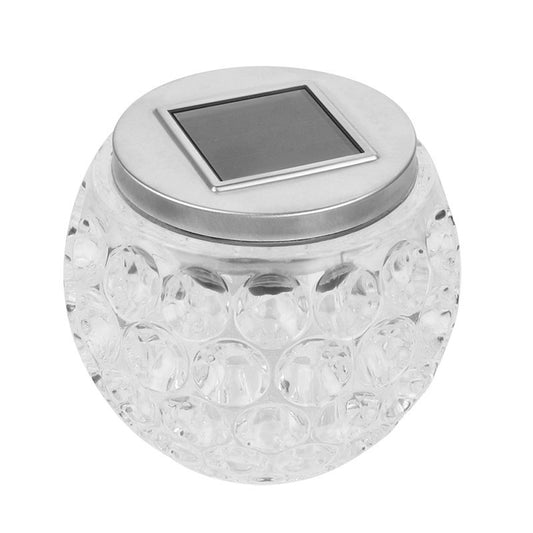 Lampa solara LED tip Glob cristal pentru gradina/trepte/terasa Selexmo, rezistent la apa IP65, 10 x 9.5 cm, 1.2V, ABS, 600mAh, alb rece