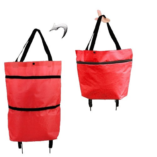 Geanta Pliabila, 2 in 1, Carucior cu Roti, pentru Cumparaturi, 19 l