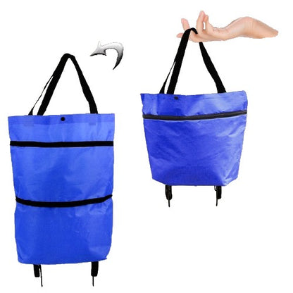 Geanta Pliabila, 2 in 1, Carucior cu Roti, pentru Cumparaturi, 19 l