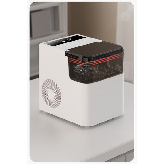 Masina de Facut Gheata, din ABS, 12 kg/24h, Capacitate 500 g, 2 Marimi, Portabil, 39 x 23 x 28 cm, Automata, Alb