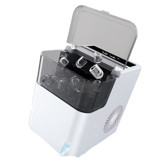 Masina de Facut Gheata, din ABS, 12 kg/24h, Capacitate 500 g, 2 Marimi, Portabil, 39 x 23 x 28 cm, Automata, Alb