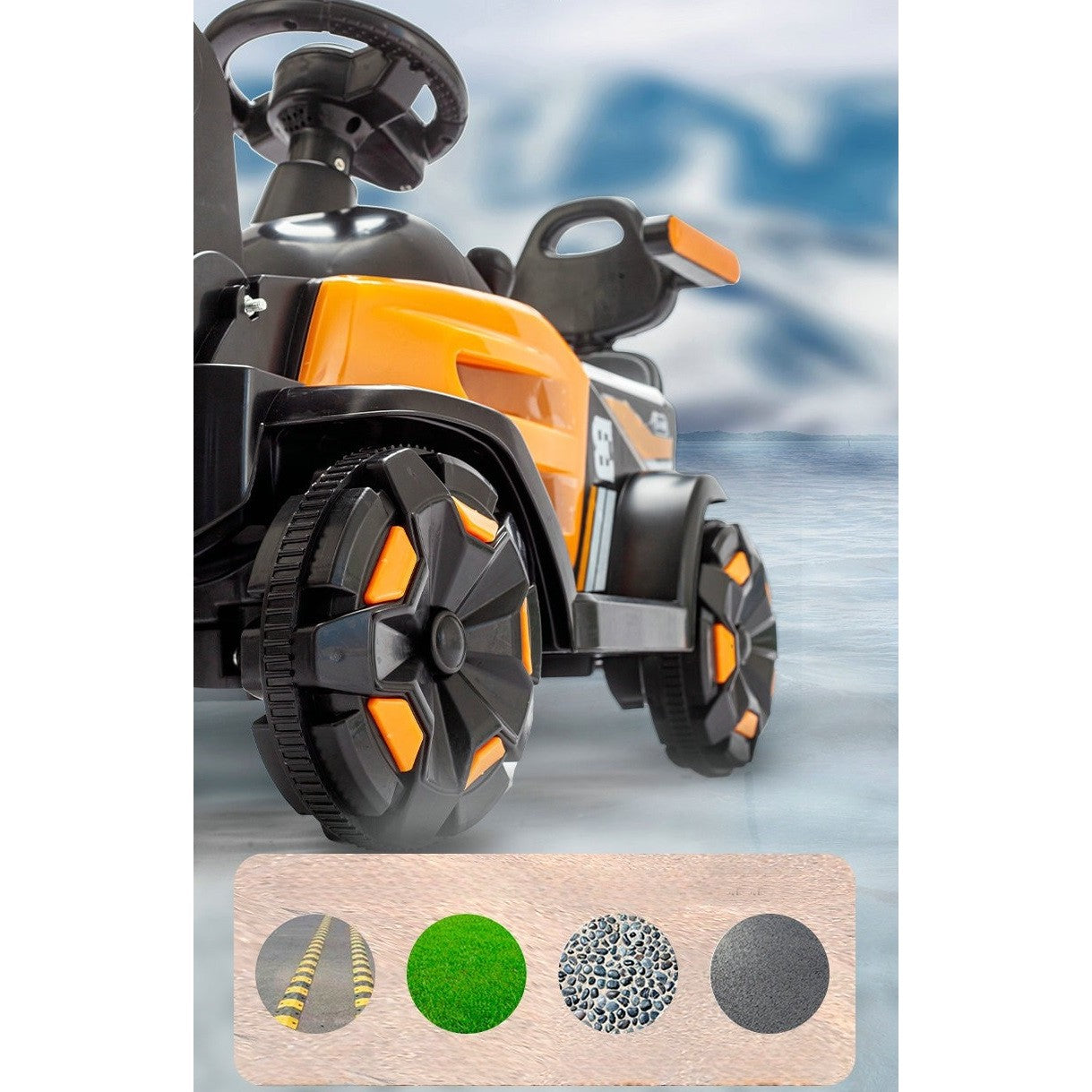Excavator Electric pentru Copii, cu Brat Controlabil, Muzica si Lumini, 1-8 Ani, Portocaliu