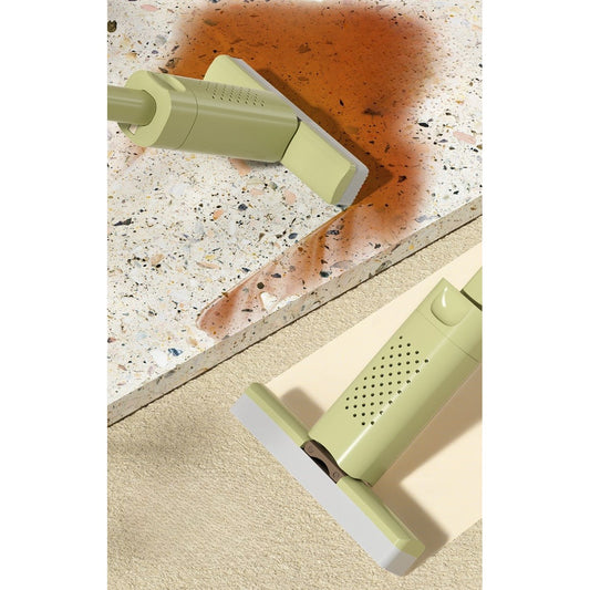 Mini Mop, selexmo, Pentru Uz Casnic, Sistem Autostoarcere, Portabil, Mop cu Burete, Rotire 180°,15 x 27.5 cm, Verde
