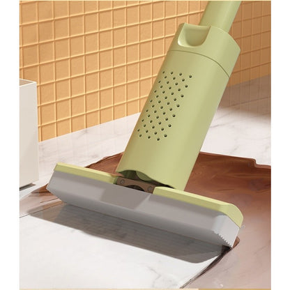 Mini Mop, selexmo, Pentru Uz Casnic, Sistem Autostoarcere, Portabil, Mop cu Burete, Rotire 180°,15 x 27.5 cm, Verde
