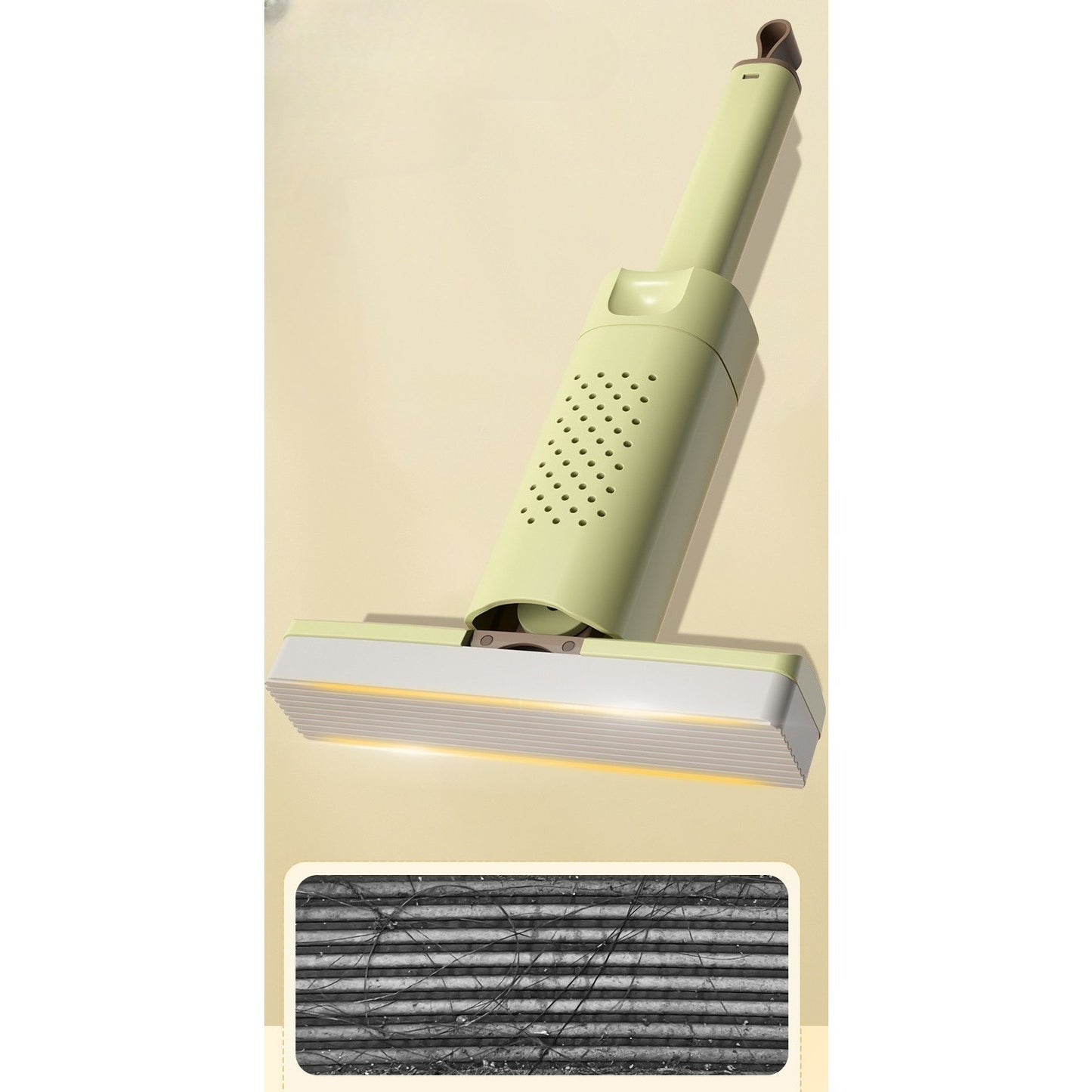 Mini Mop, selexmo, Pentru Uz Casnic, Sistem Autostoarcere, Portabil, Mop cu Burete, Rotire 180°,15 x 27.5 cm, Verde