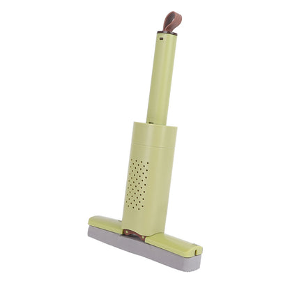 Mini Mop, selexmo, Pentru Uz Casnic, Sistem Autostoarcere, Portabil, Mop cu Burete, Rotire 180°,15 x 27.5 cm, Verde