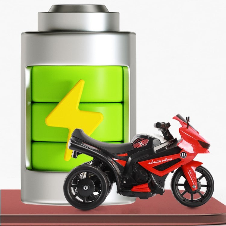 Motocicletă Electrică cu 3 Roți pentru Copii - Anti-Răsturnare, Lumini și Sunete, Off-Road, 66x34x43 cm