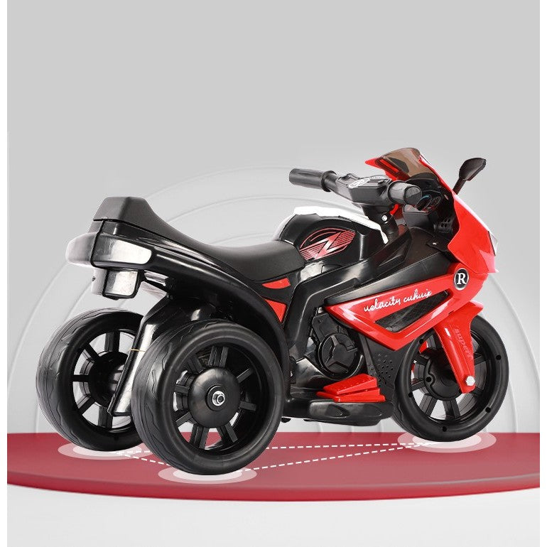 Motocicletă Electrică cu 3 Roți pentru Copii - Anti-Răsturnare, Lumini și Sunete, Off-Road, 66x34x43 cm