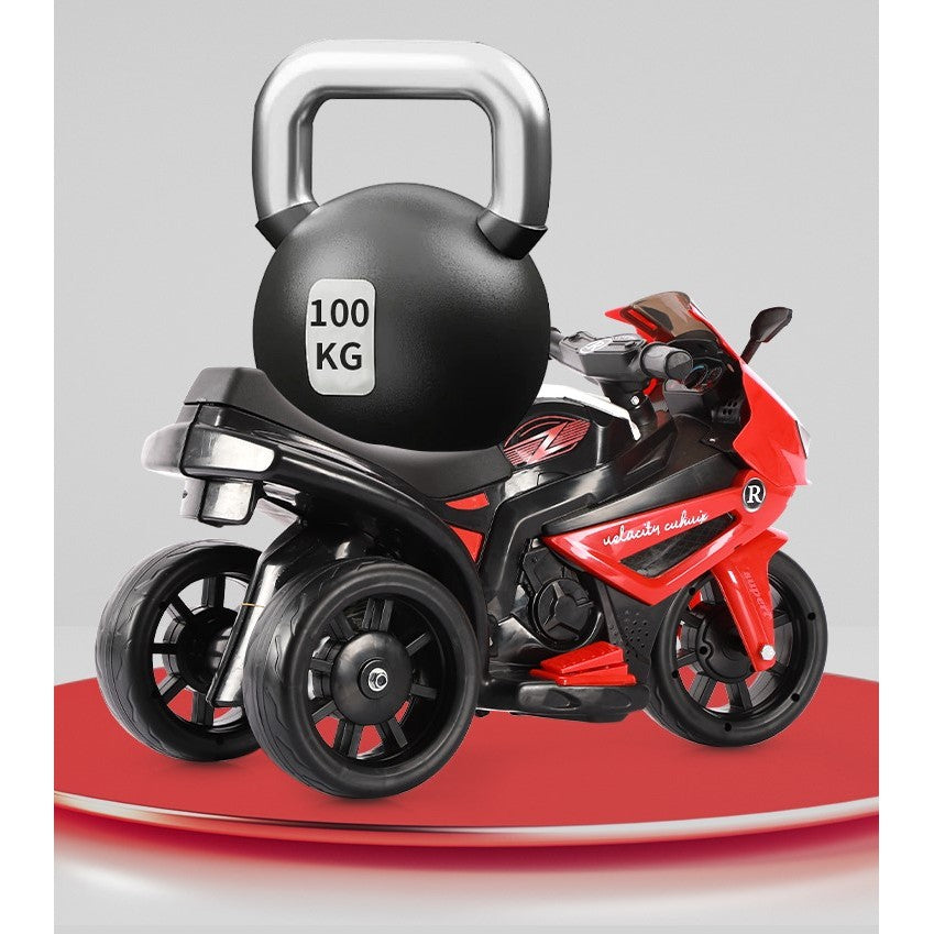 Motocicletă Electrică cu 3 Roți pentru Copii - Anti-Răsturnare, Lumini și Sunete, Off-Road, 66x34x43 cm
