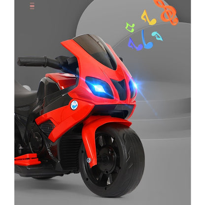Motocicletă Electrică pentru Copii - Cu Sistem Anti-Răsturnare, Lumini și Sunet, pentru Vârstele 1-4 Ani, 42x68x36 cm, Roșu