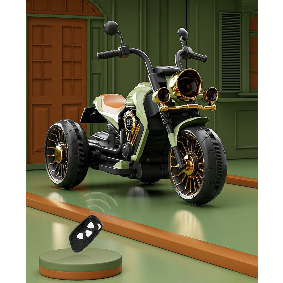 MOTOCICLETA ELECTRICA, CU ACUMULATOR, TELECOMANDA, BLUETOOTH, SISTEM ANTI-RASTURNARE, SISTEM DE LUMINI SI SUNET, 1-8 ANI