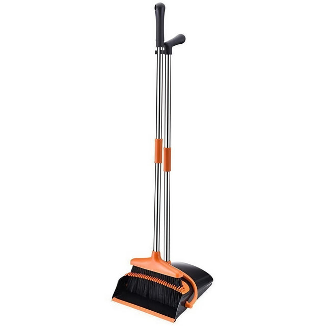 Set matura si faras cu coada, Pentru uz casnic, Plastic/Otel, Portocaliu/Negru, Depozitare verticala, 26x25.5x83 cm