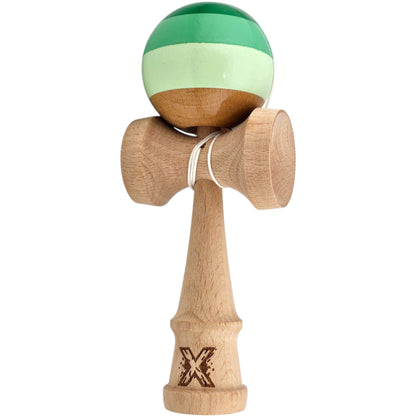 Kendama X Originala, Profesionala, Selexmo, Super Sticky din Lemn, 18 cm, Verde Mix