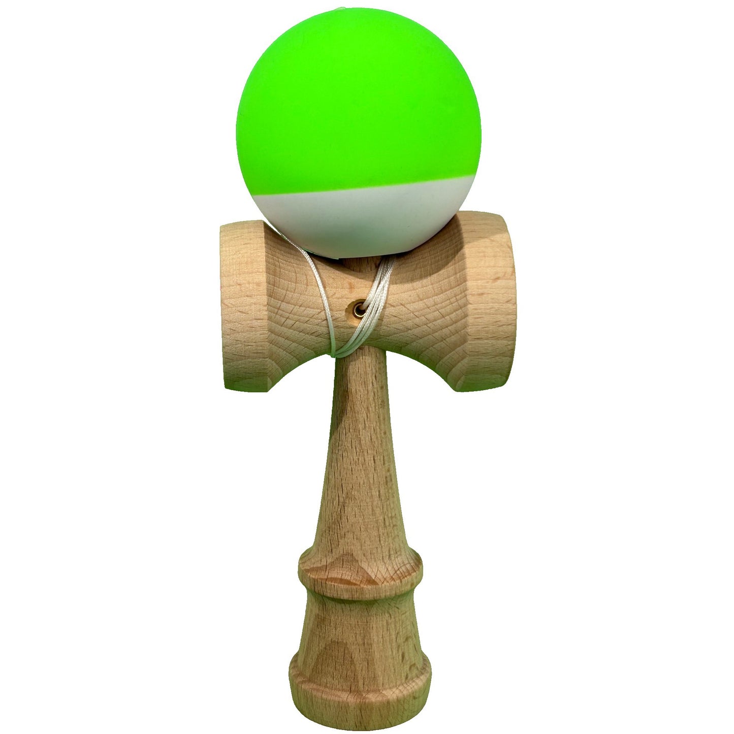 Jucarie Kendama X Originala, Profesionala, Selexmo, Super Sticky din Lemn, 18 cm, pentru Copii si Adulti, Verde/Alb
