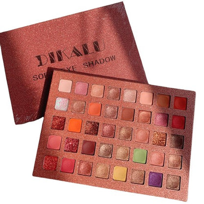 PALETA DE FARDURI CU 40 DE CULORI PIGMENTATE, ROZ CU SCLIPICI