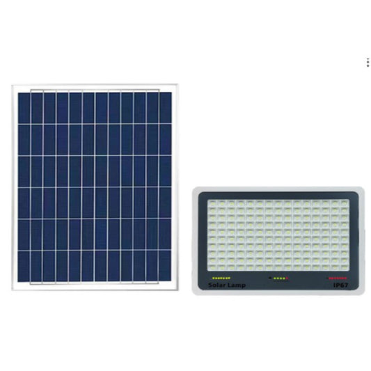 Proiector LED cu Panou Solar Selexmo, Senzor de lumina, Waterproof, 140 LED-uri incorporate, 65W, 19.5x17 cm, 3000 mAh, IP67, Design Modern, Negru