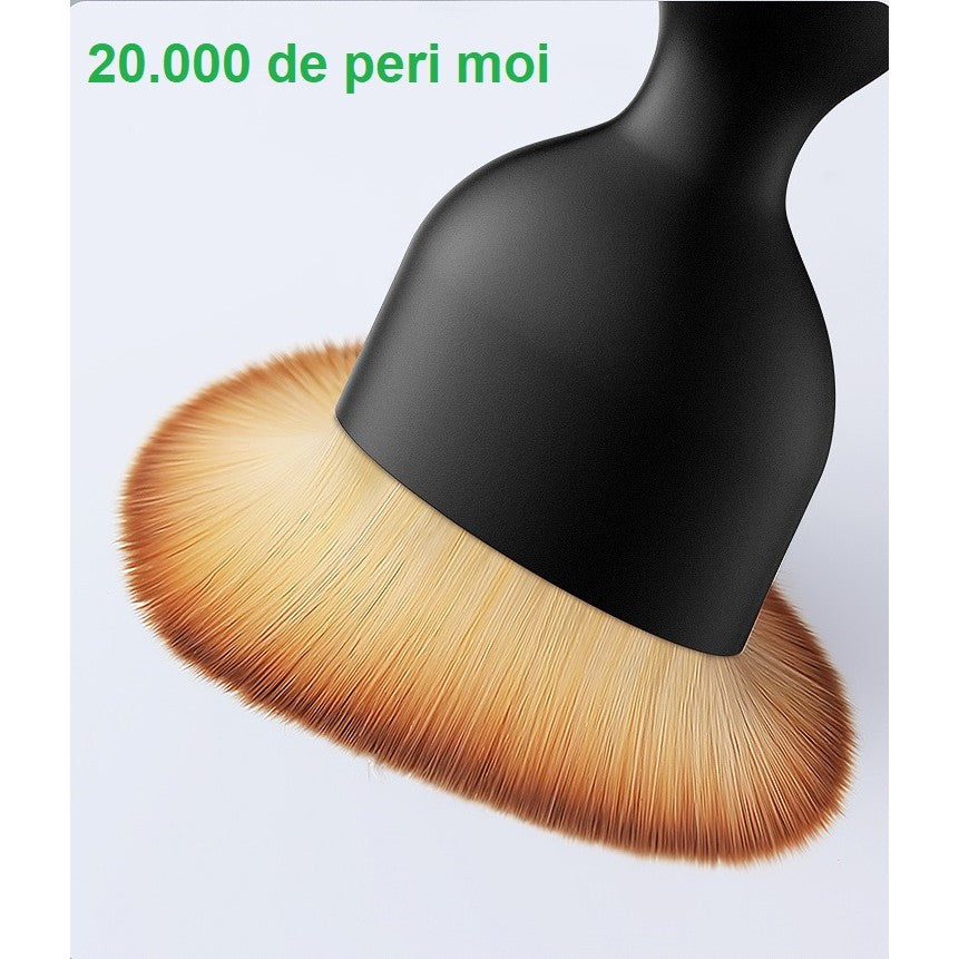 Set 2x Perii Multifuncționale pentru Curățarea Interiorului Auto, Păr Sintetic, cu Capac de Protecție, Negru