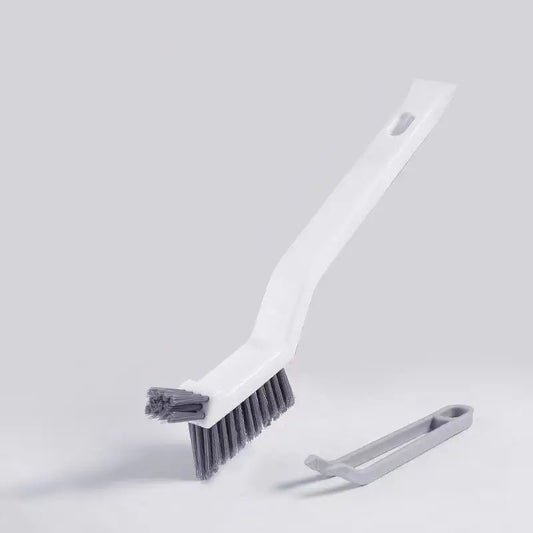 Perie 3in1 de Curatat Podele si Rosturi, selexmo, Lungime Maner 28 cm, Peri din PP, Otel si Plastic, Cleste pentru Scame si Par Inclus, Alb