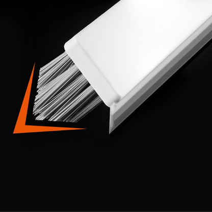 Perie de Curatare pentru Podele si Rosturi, selexmo, Lungime Maner 105 cm, Capat Pivotant 180 Grade, Peri din PP, Otel si Plastic, Cleste pentru Scame si Par Inclus, Alb
