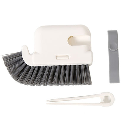 Perie Multifunctionala 3 in 1 de Curatare, selexmo, pentru Bucatarie, Vesela, Geamuri, Cap Detasabil, 9x15x2.5 cm, Gri