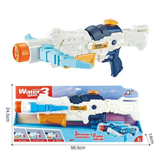 Pistol cu Apa, Selexmo, +6 Ani, Rezervor 700 ml, 4 Moduri de Stropire, din Plastic, 56 x 37 x 23 cm, Alb