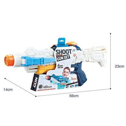 Pistol cu Apa, Selexmo, +6 Ani, Rezervor 700 ml, 4 Moduri de Stropire, din Plastic, 56 x 37 x 23 cm, Alb