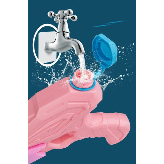 Pistol cu Apa pentru Copii, Rezervor, Pentru Piscina/Plaja, Selexmo, 6ani+,  3 duze, Roz, 770ML