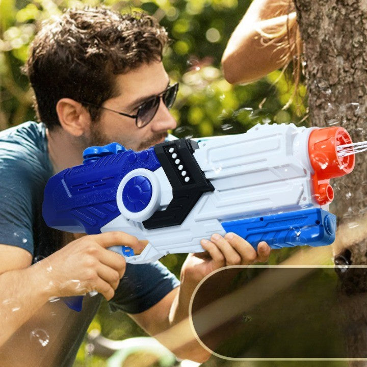 Pistol cu Apa pentru Copii, Rezervor, Pentru Piscina/Plaja, Selexmo, 6ani+, Albastru/Multicolor, 2000ML