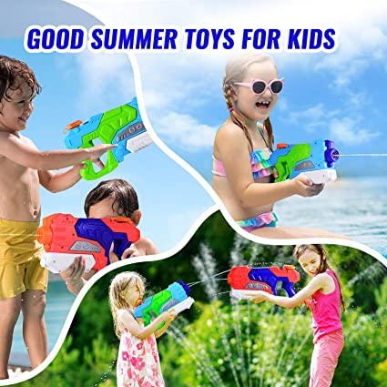 Pistol cu Apa pentru Copii, Rezervor, Pentru Piscina/Plaja, Selexmo, 6ani+,  Verde/Albastru, 550ML