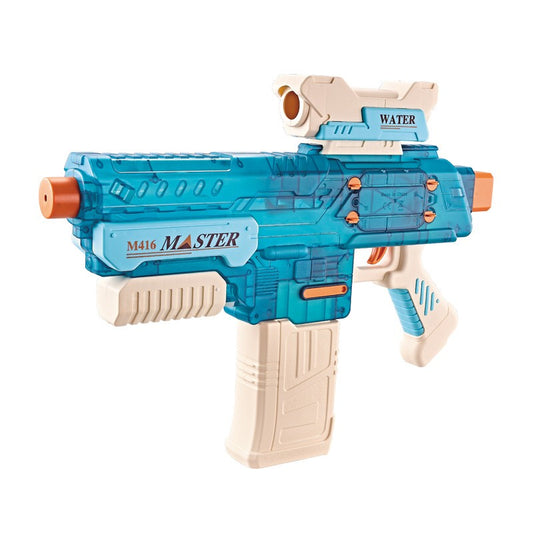 Pistol cu Apa Electric, Selexmo, +6 Ani, Rezervor 500 ml, Incarcare USB, din Plastic, 43 x 5.5 x 30 cm, Albastru