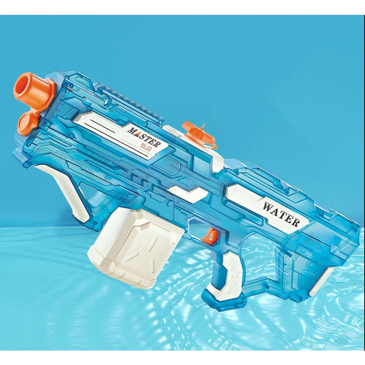 Pistol cu Apa Electric, Selexmo, +6 Ani, Rezervor 650 ml, Incarcare USB, din Plastic, 59 x 23 x 6 cm, Albastru