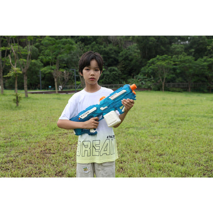 Pistol cu Apa Electric, Selexmo, +6 Ani, Rezervor 650 ml, Incarcare USB, din Plastic, 59 x 23 x 6 cm, Albastru