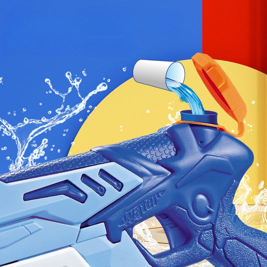 Pistol cu Apa pentru Copii, Selexmo, Rezervor 300ml, Maner de Transport, Pentru Piscina/Plaja, Lungime 31.5 cm, Jucarie Distractiva, 3ani+, Albastru/Alb