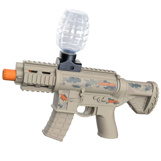 Mitraliera de jucarie electrica cu bile de hidrogen de gel, gun bluster, tragere in rafala, varsta peste 6 ani, 2 in 1 bile si ventuze, ochelari de protectie, 5000 de bile incluse, cablu de incarcare, 27x31.5 cm, Mp9