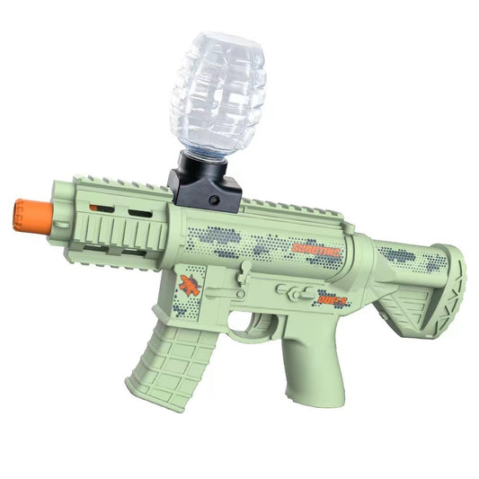 Mitraliera de jucarie electrica cu bile de hidrogen de gel, gun bluster, tragere in rafala, varsta peste 6 ani, 2 in 1 bile si ventuze, ochelari de protectie, 5000 de bile incluse, cablu de incarcare, 27x31.5 cm, Mp9