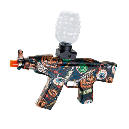 Mitraliera de jucarie electrica cu bile de hidrogen de gel, gun bluster, tragere in rafala, varsta peste 6 ani, ochelari de protectie, 5000 de bile incluse, cablu de incarcare, 28x31 cm, AK47, verde