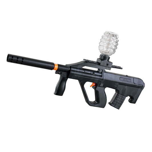 Mitraliera de jucarie electrica cu bile de hidrogen de gel, gun bluster, tragere in rafala, varsta peste 6 ani, ochelari de protectie, 5000 de bile incluse, cablu de incarcare, 28x31 cm, AUG